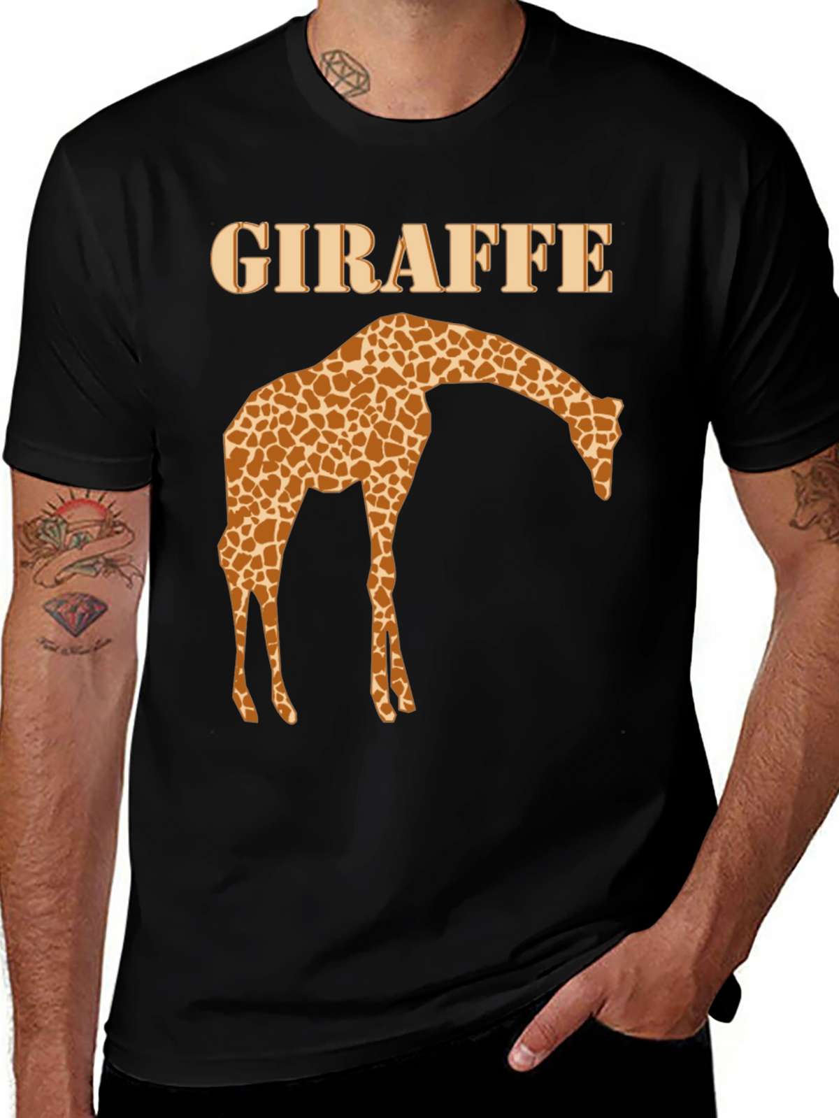 Giraffe Graphic Print T-Shirt