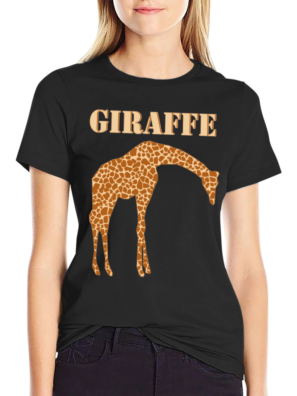 Giraffe Graphic Print T-Shirt