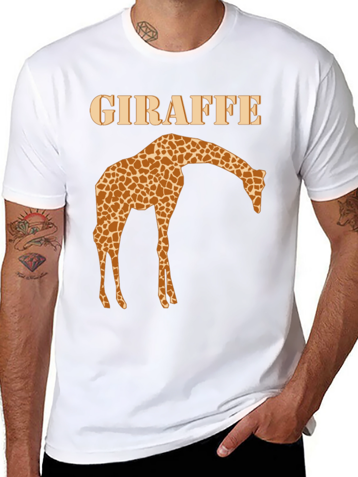 Giraffe Graphic Print T-Shirt