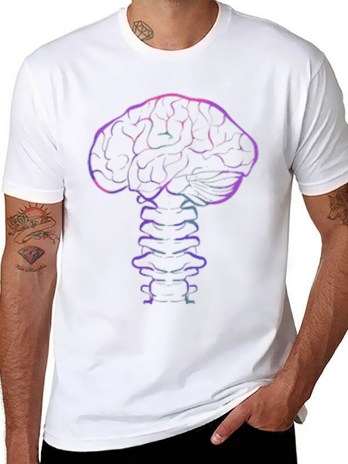 Brain & Spine Graphic Tee - Black