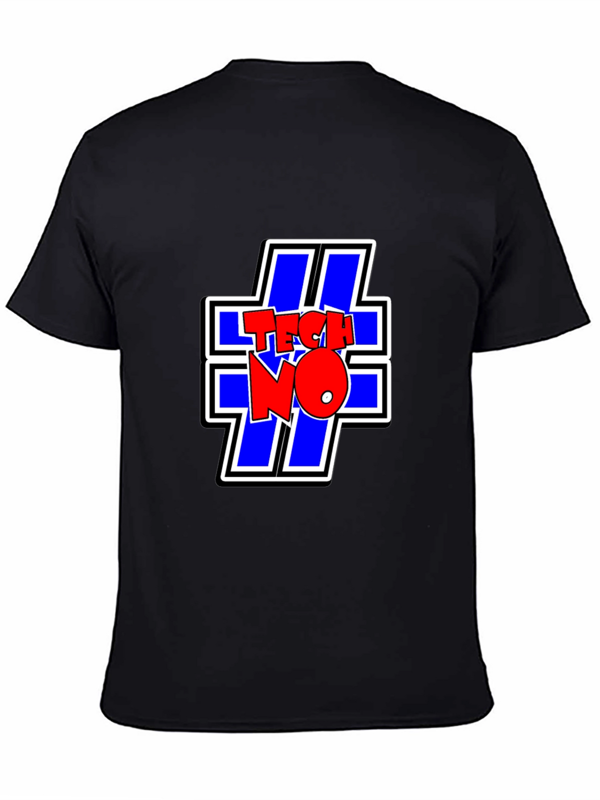 TECHNO Graphic Tee - Cool Black T-Shirt