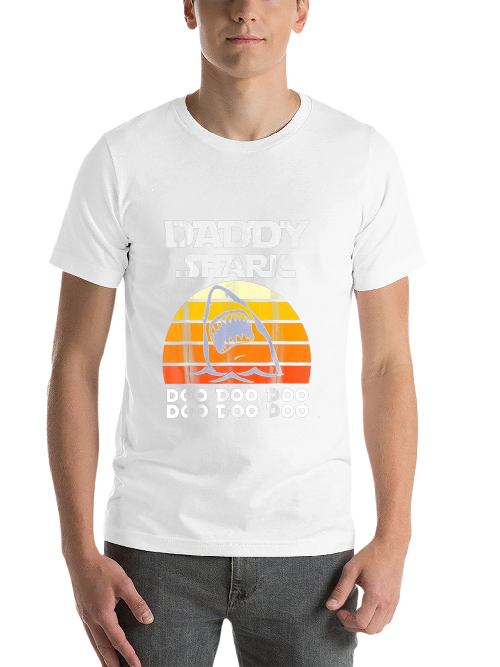 Daddy Shark T-Shirt - Mens Black Cotton Graphic Tee