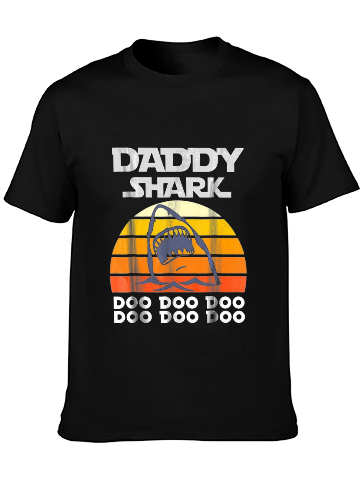Daddy Shark T-Shirt - Mens Black Cotton Graphic Tee