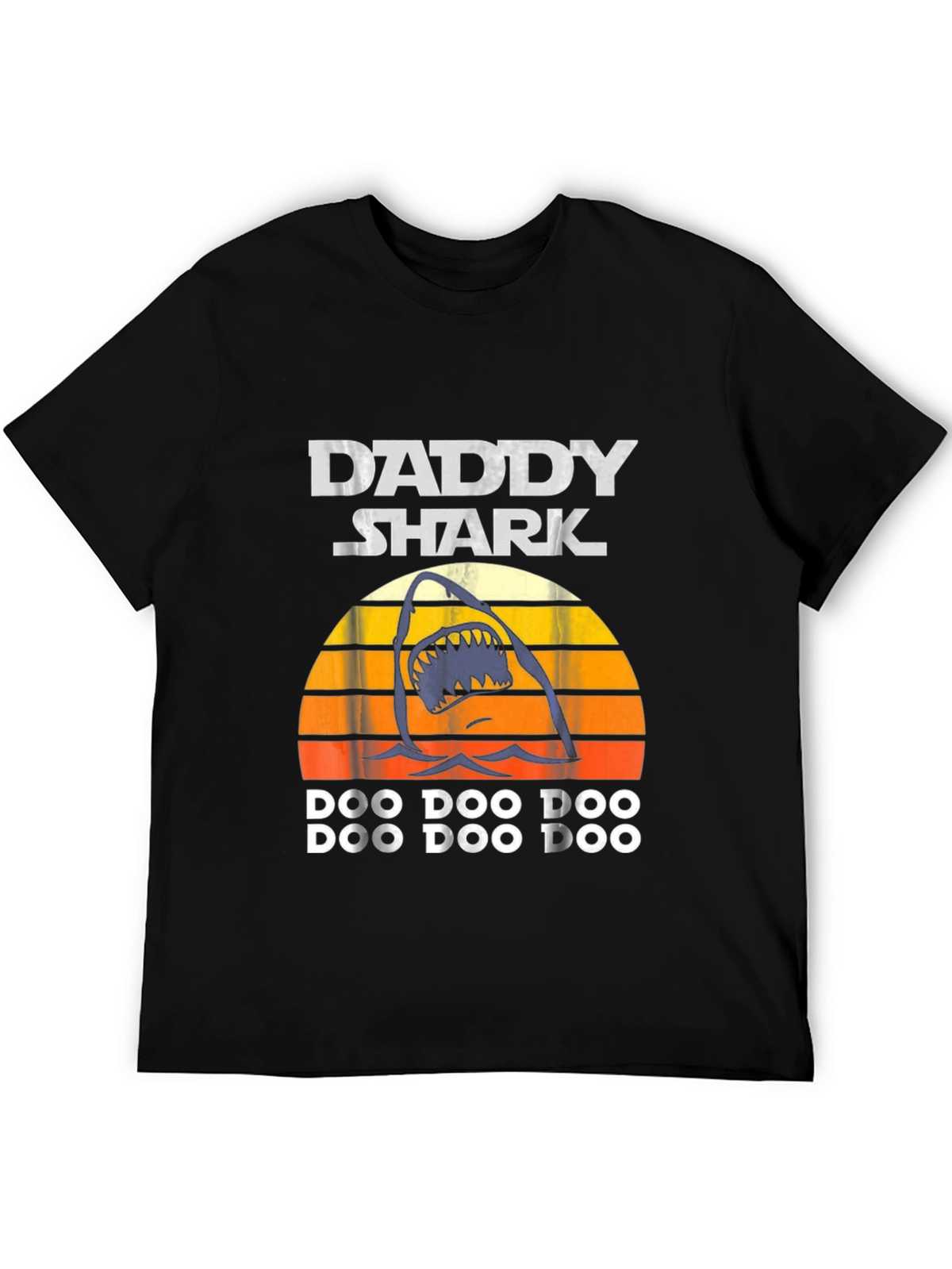 Daddy Shark T-Shirt - Mens Black Cotton Graphic Tee