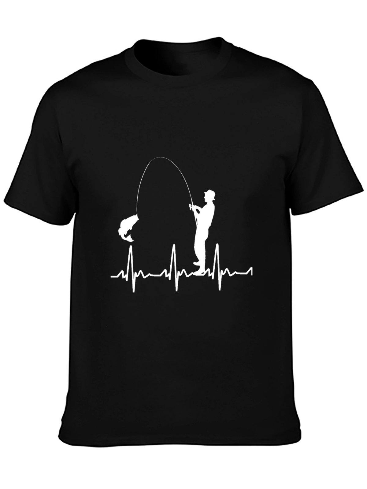 Fishing Heartbeat Graphic T-Shirt