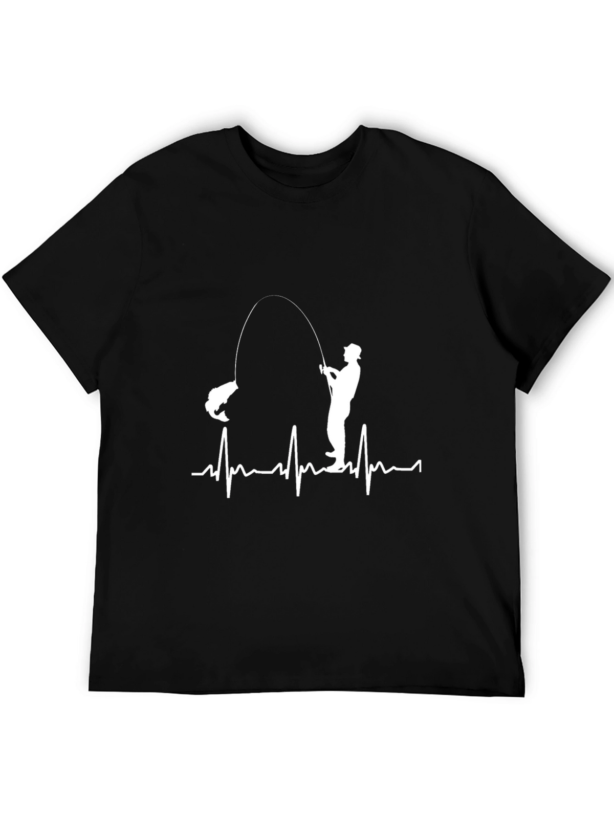 Fishing Heartbeat Graphic T-Shirt