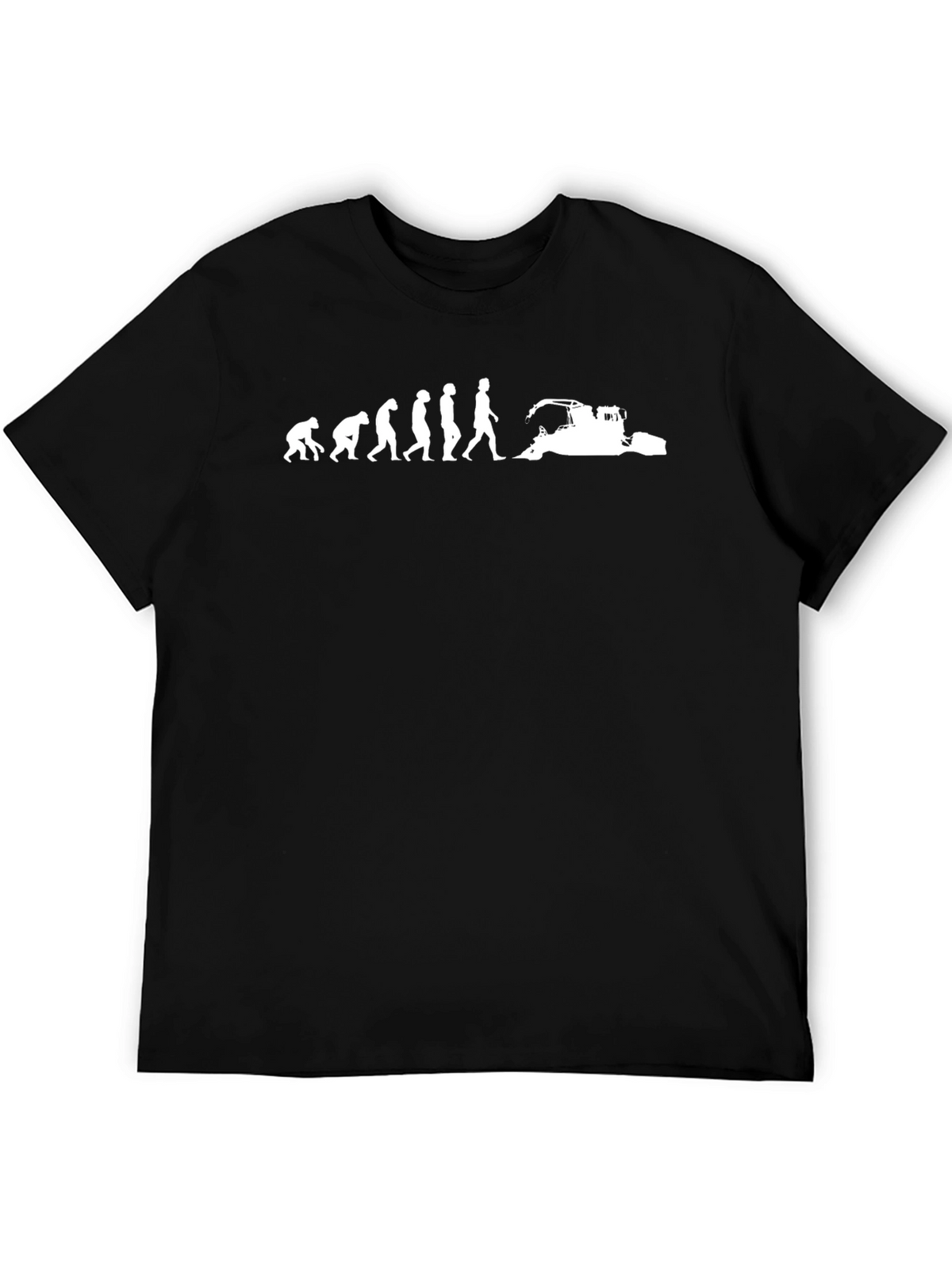 Evolution to Tractor T-Shirt - Black Cotton Tee