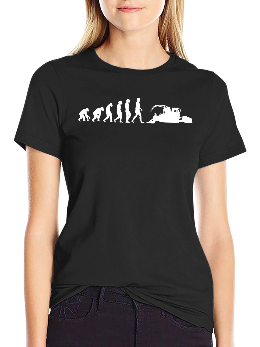 Evolution to Tractor T-Shirt - Black Cotton Tee