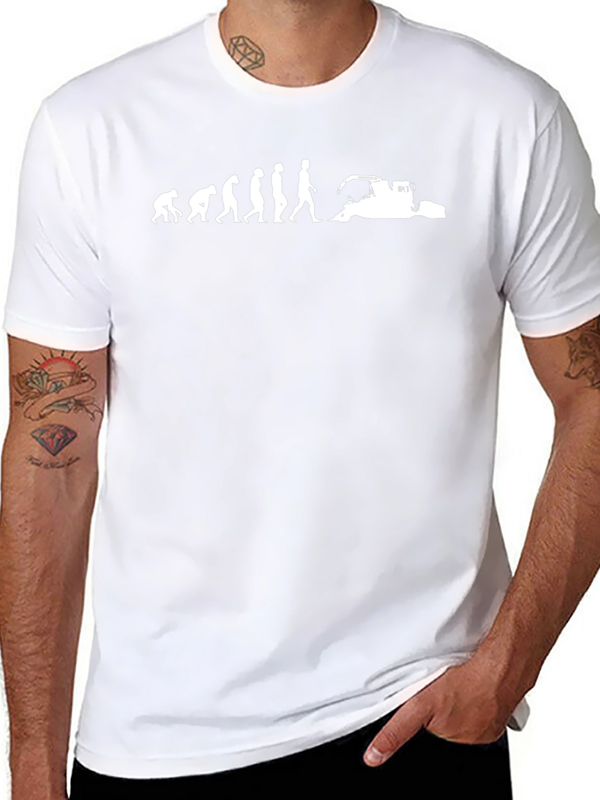 Evolution to Tractor T-Shirt - Black Cotton Tee