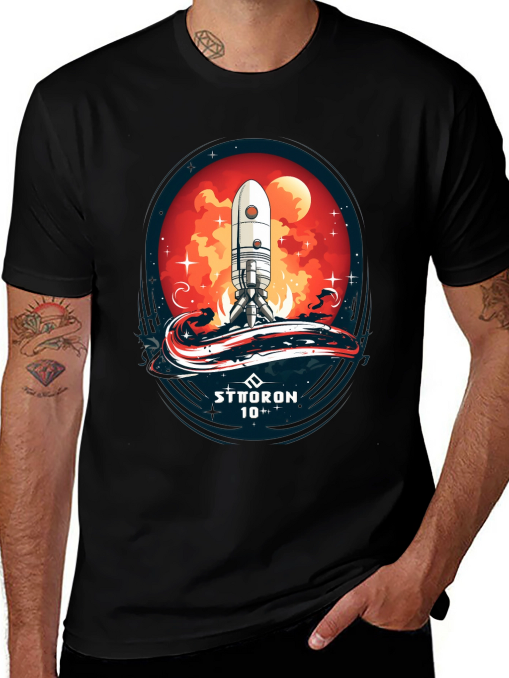 Sci-Fi Rocket Launch T-Shirt - Sttoron 10+