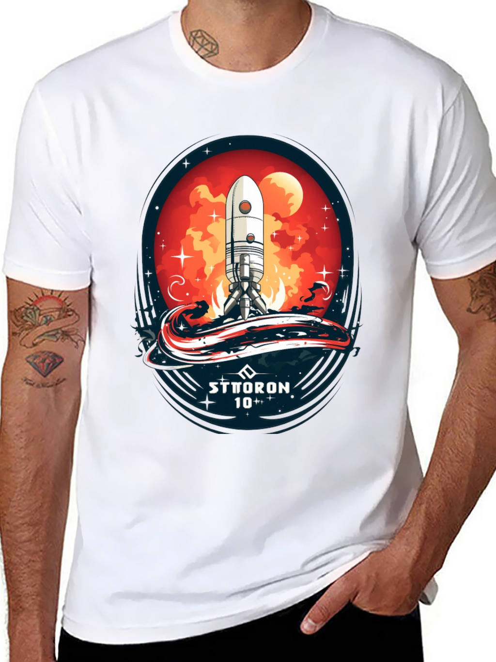 Sci-Fi Rocket Launch T-Shirt - Sttoron 10+