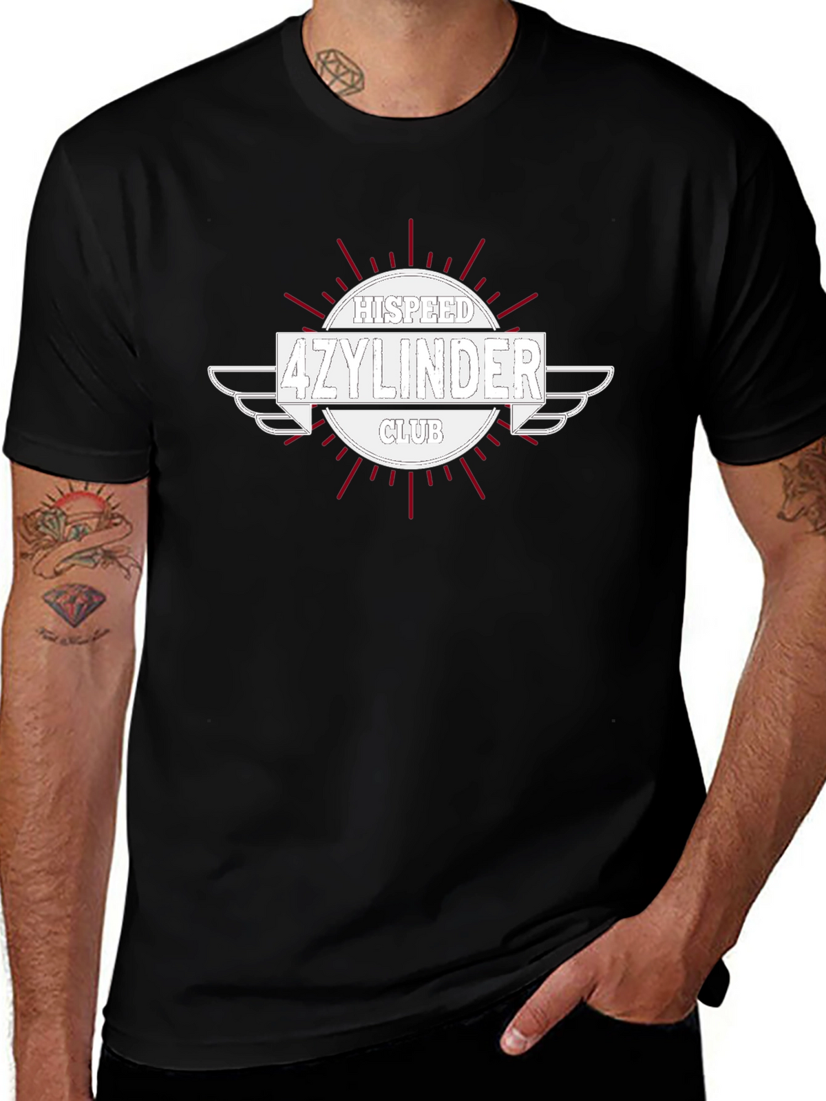 HiSpeed 4Zylinder Club Black Graphic Tee