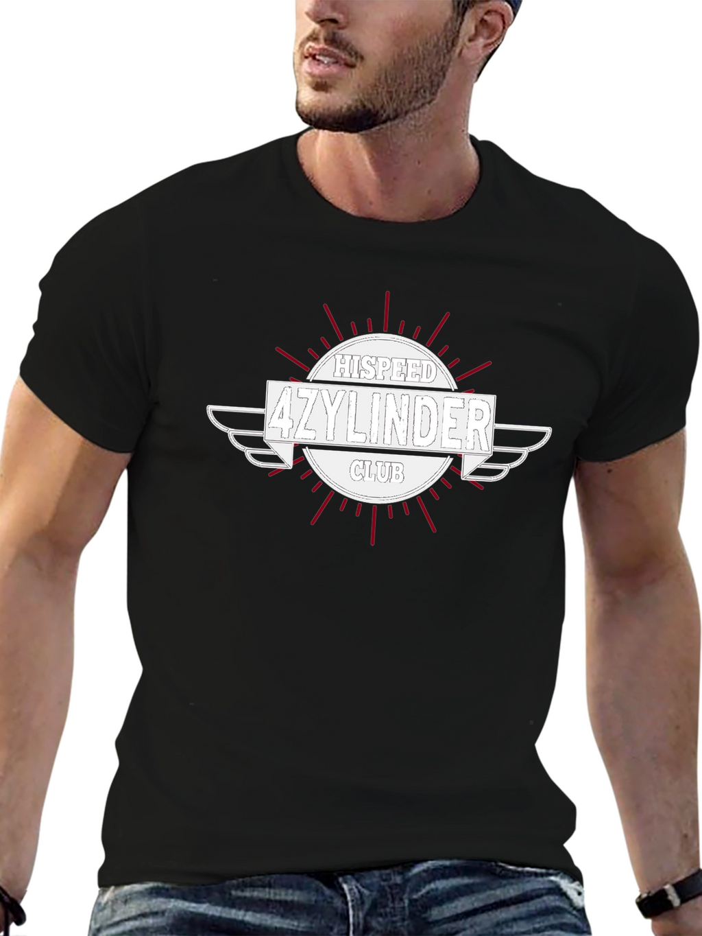 HiSpeed 4Zylinder Club Black Graphic Tee