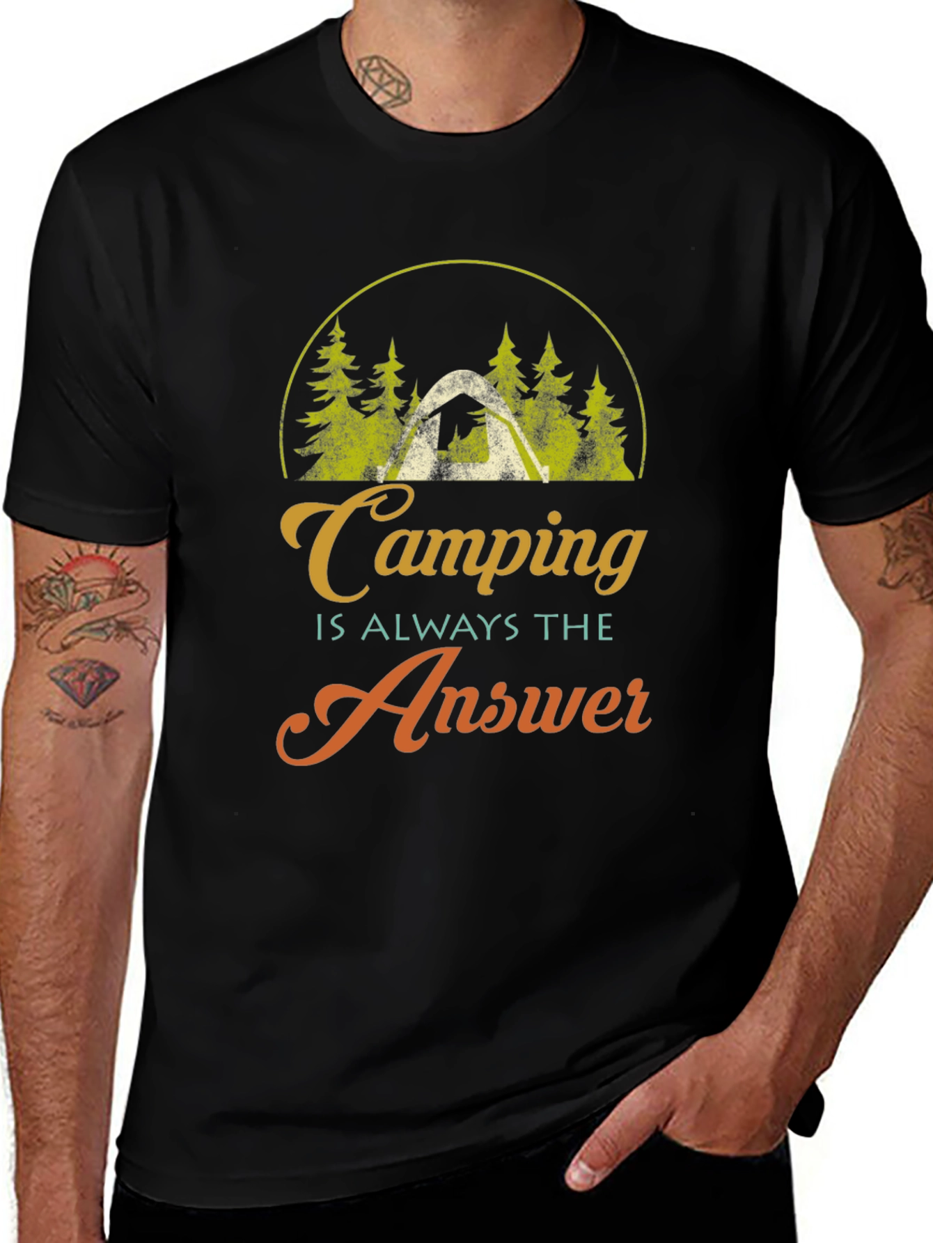 Camping is Always the Answer Graphic T-Shirt