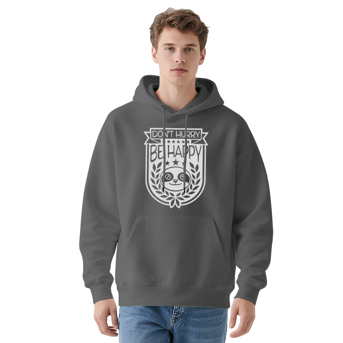 Cute Panda Design Pullover - "DON'T HURRY BE HAPPY"
