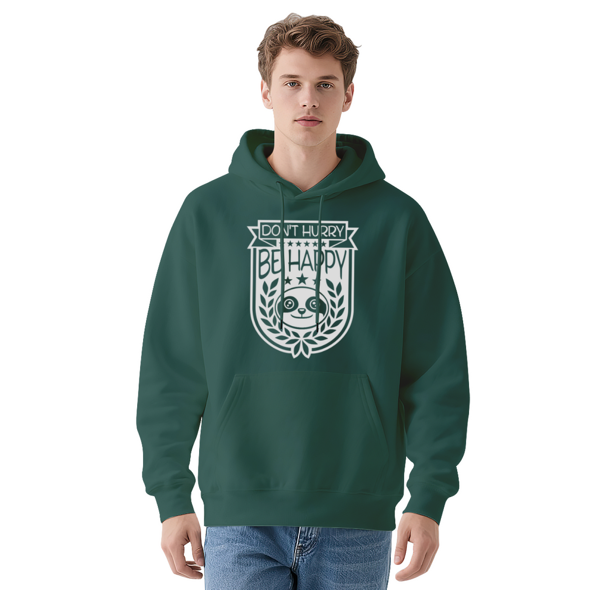 Cute Panda Design Pullover - "DON'T HURRY BE HAPPY"