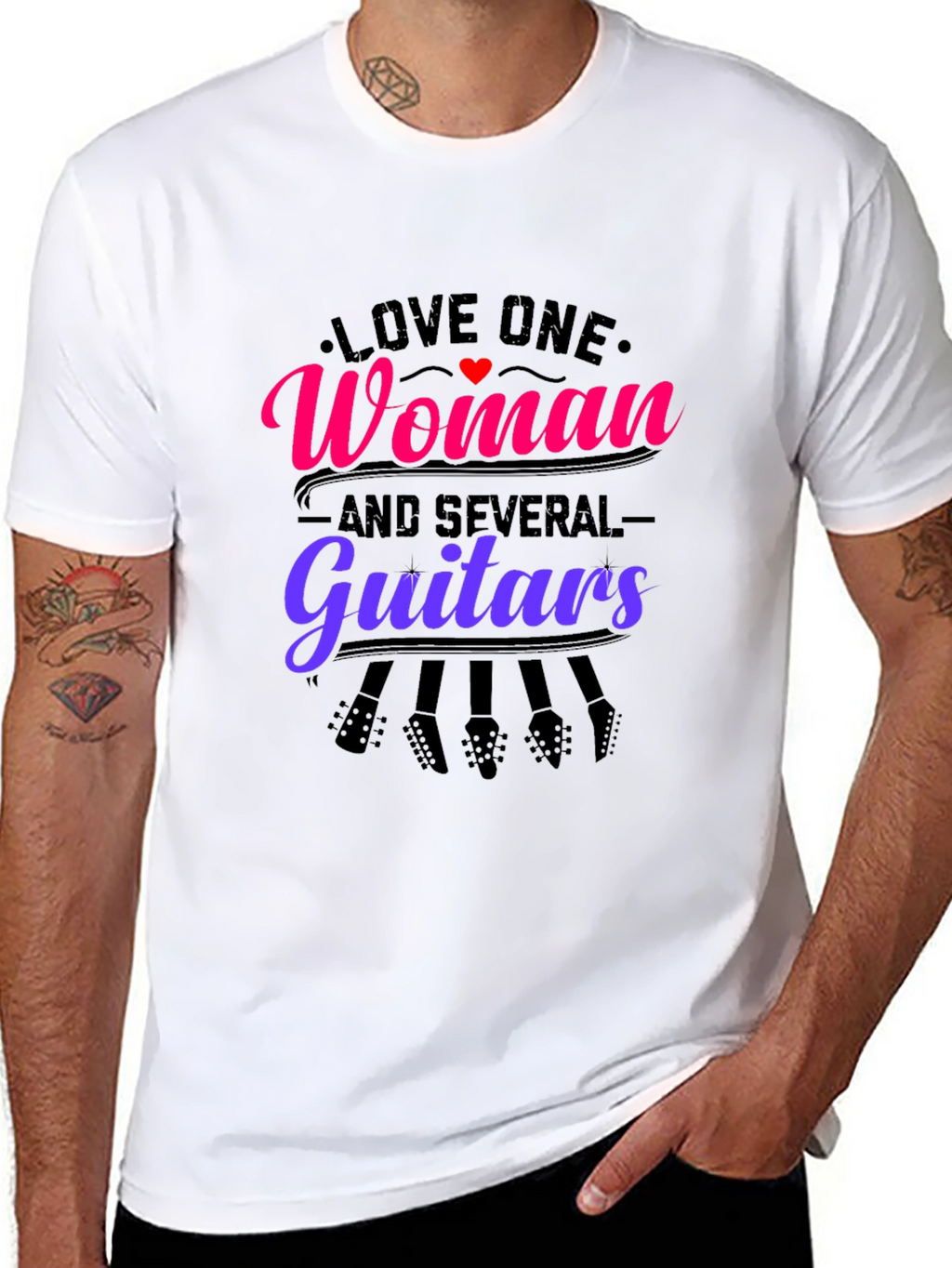 Love One Woman and Several Guitars Graphic Tee