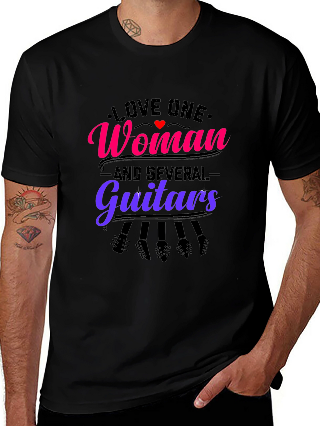 Love One Woman and Several Guitars Graphic Tee