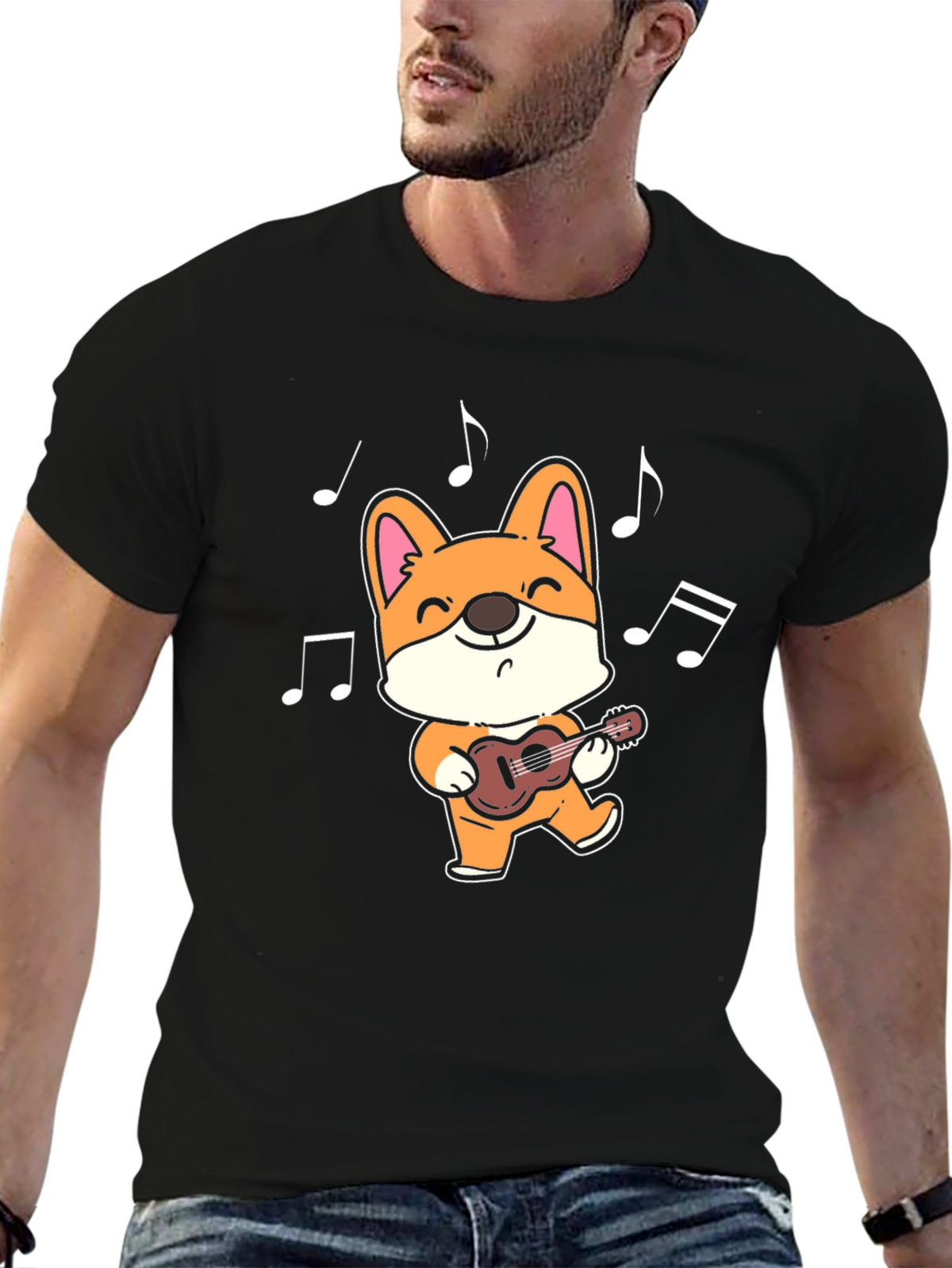 Corgi Guitar Player T-Shirt