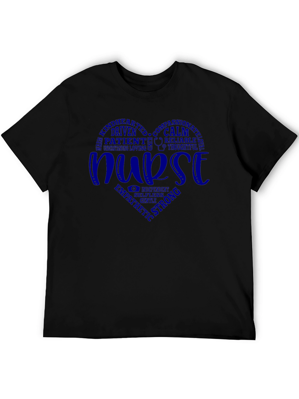 Nurse Heart Graphic T-Shirt - Black Cotton Tee