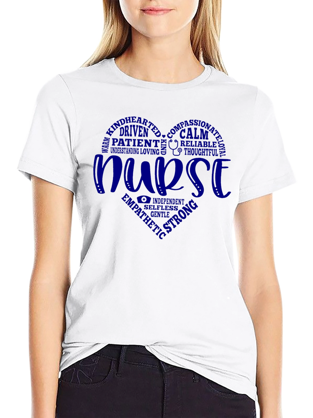 Nurse Heart Graphic T-Shirt - Black Cotton Tee