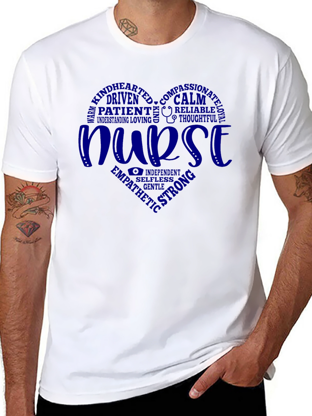 Nurse Heart Graphic T-Shirt - Black Cotton Tee