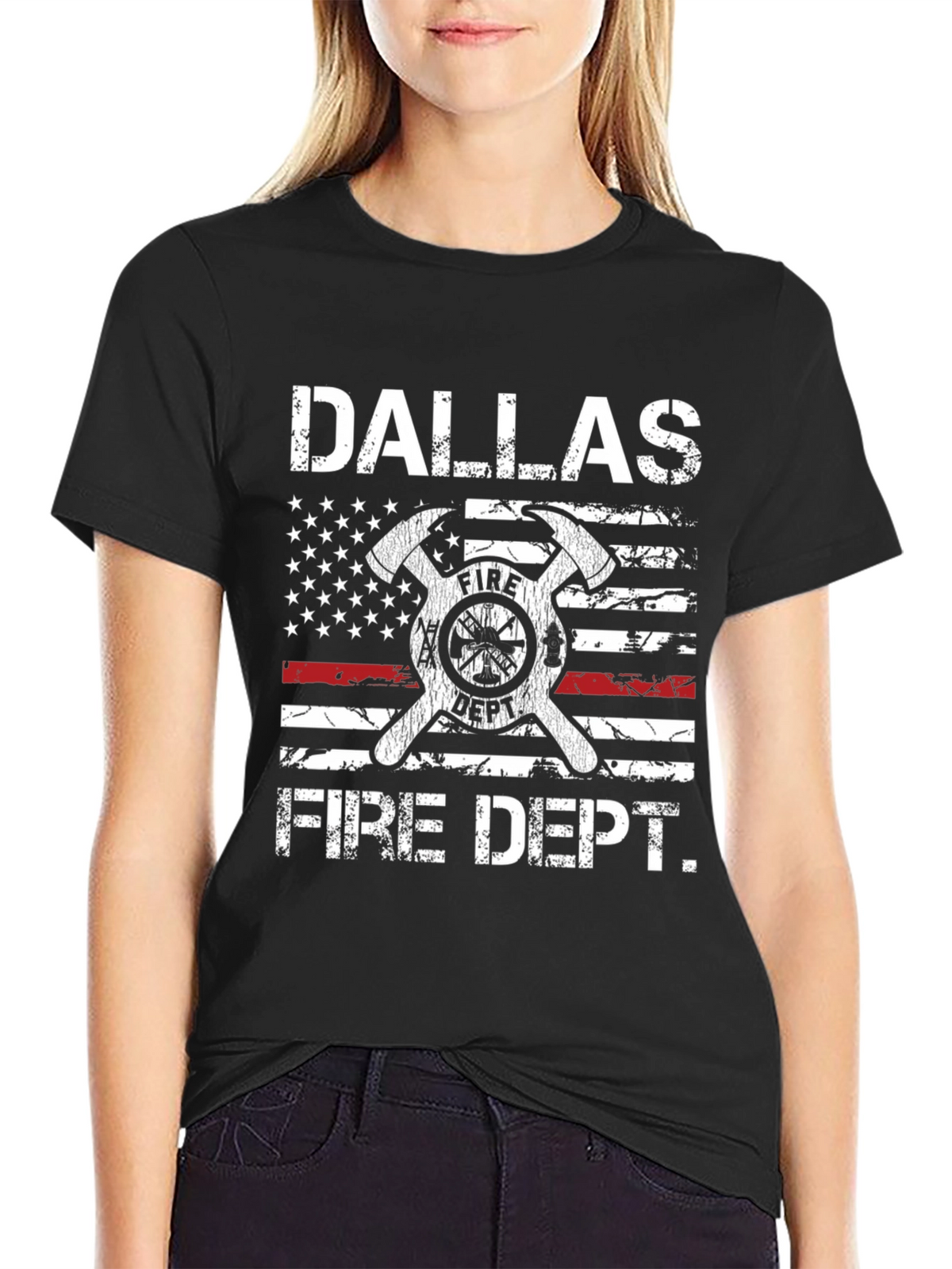 Dallas Fire Dept. Graphic T-Shirt - Patriotic Design