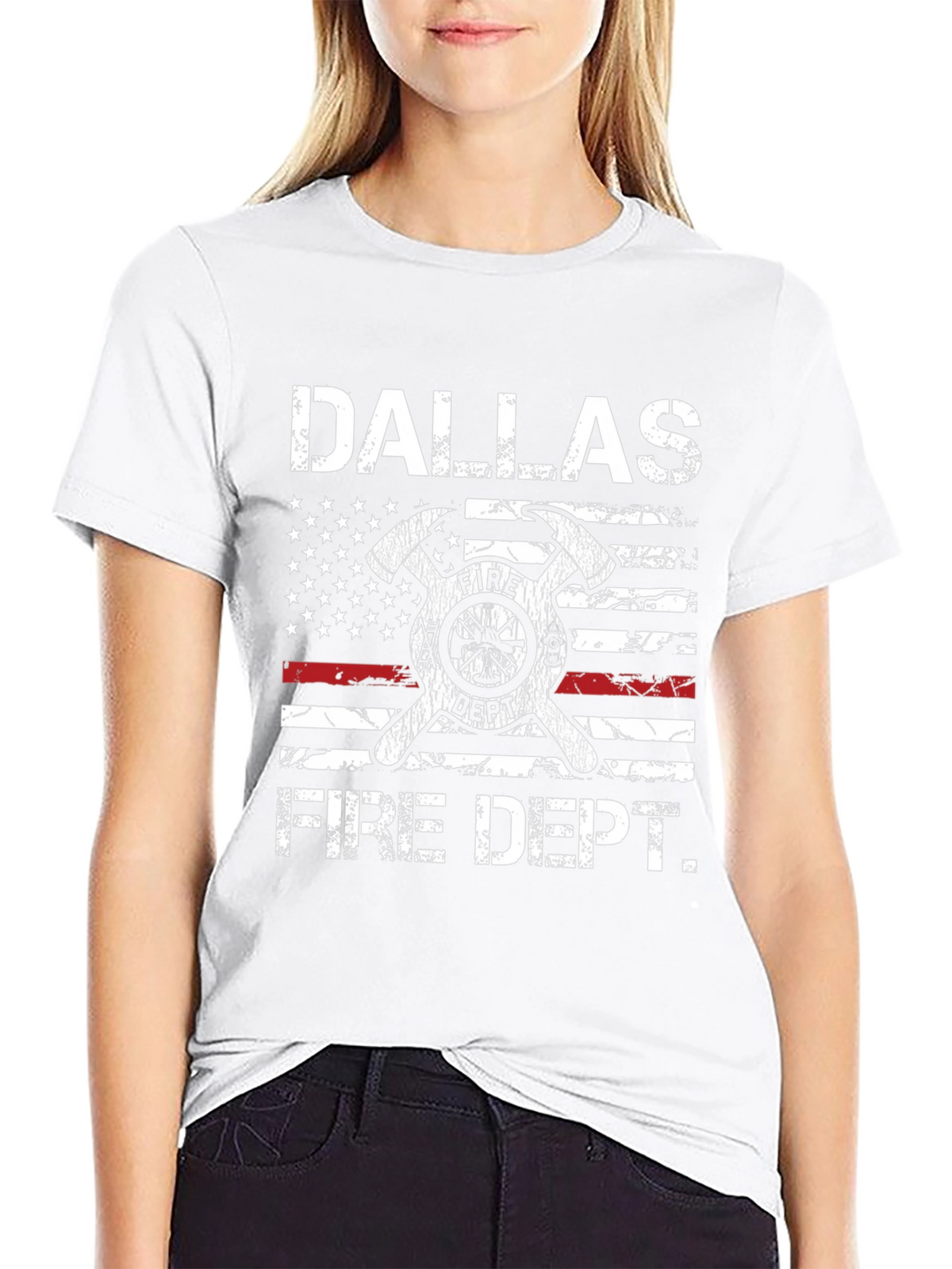 Dallas Fire Dept. Graphic T-Shirt - Patriotic Design