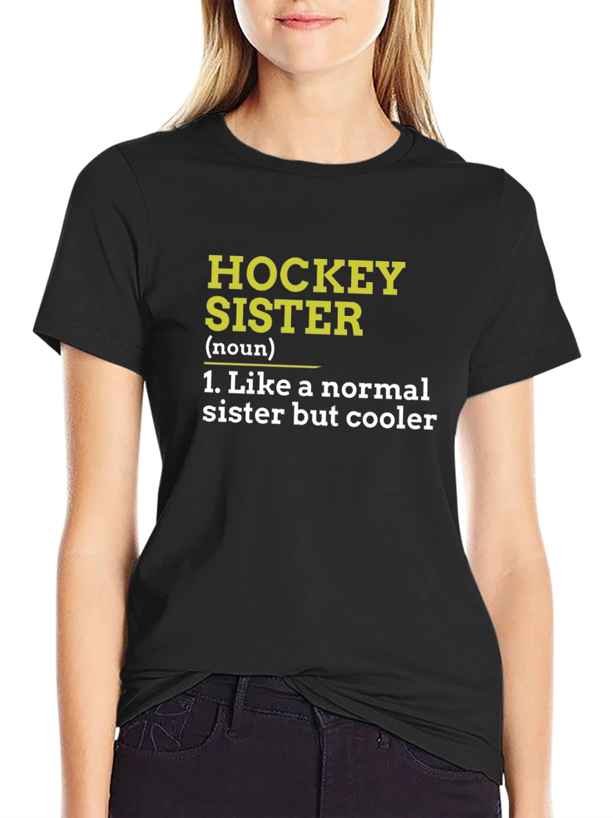 Hockey Sister Definition Black T-Shirt