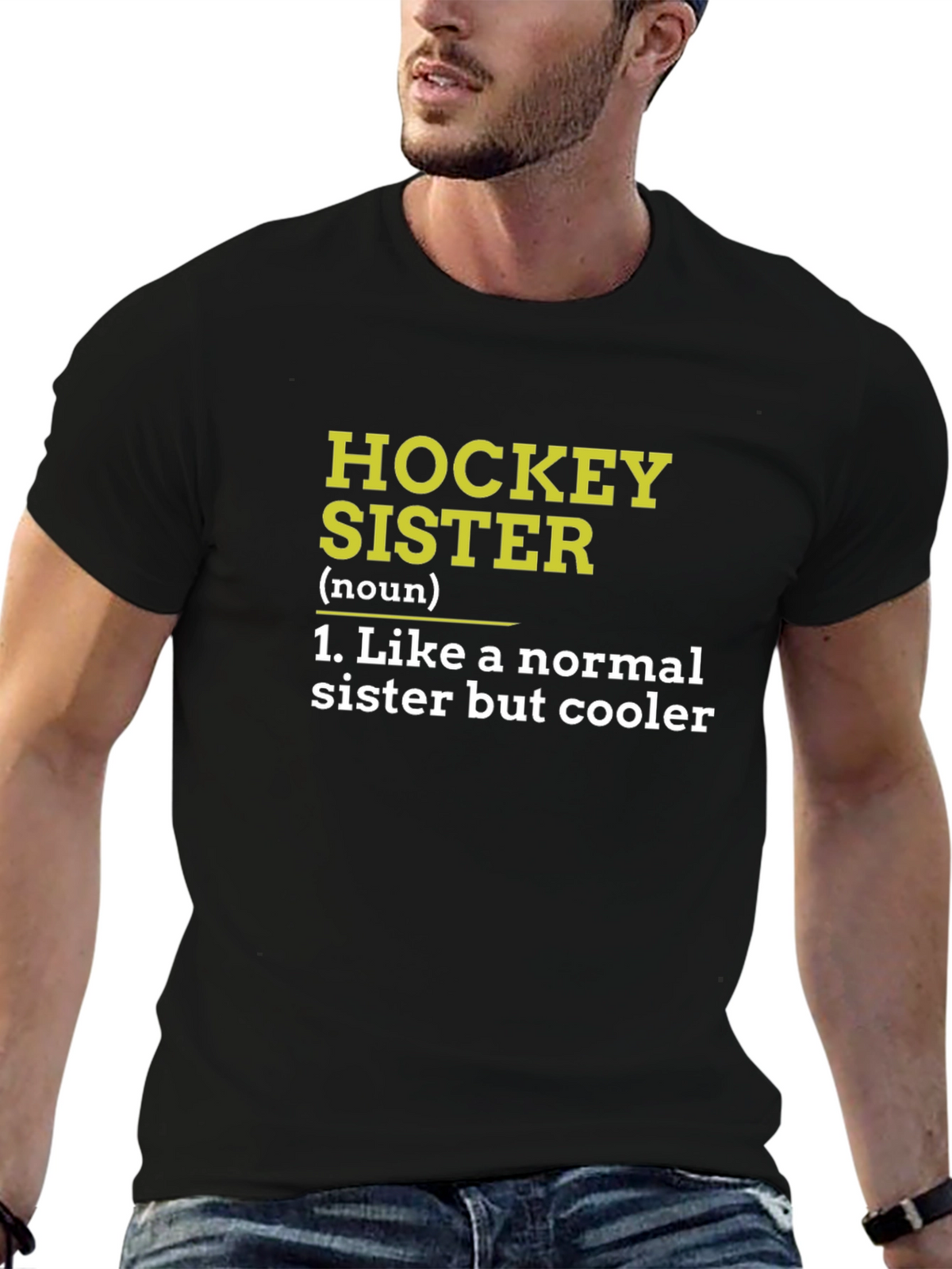 Hockey Sister Definition Black T-Shirt