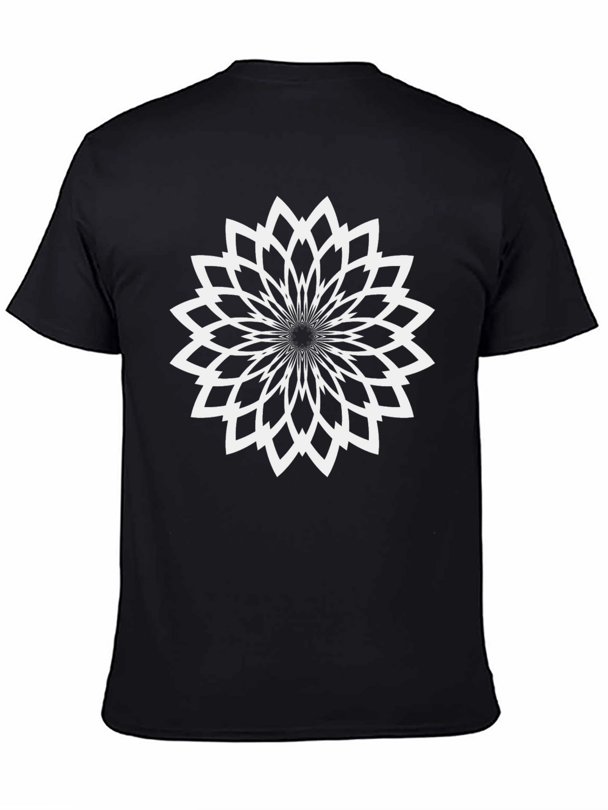 Abstract Floral Graphic Print Tee - Black