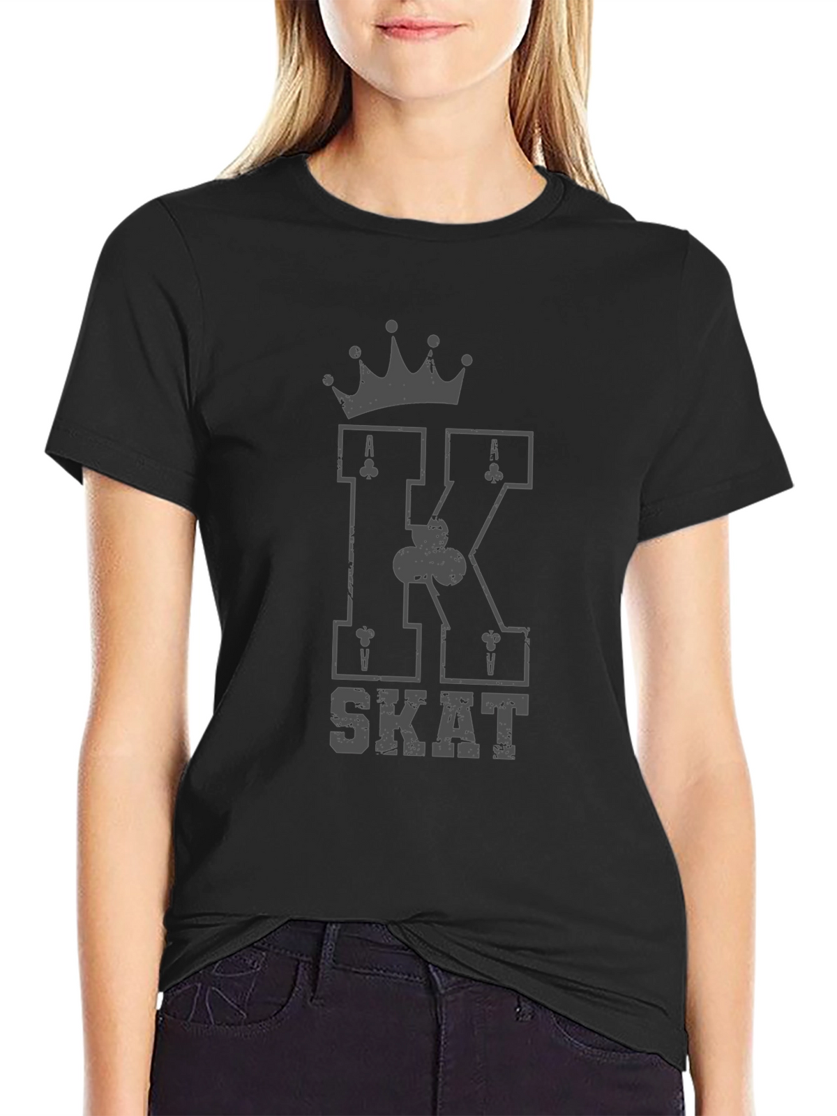 King SKAT Card Game Black T-Shirt
