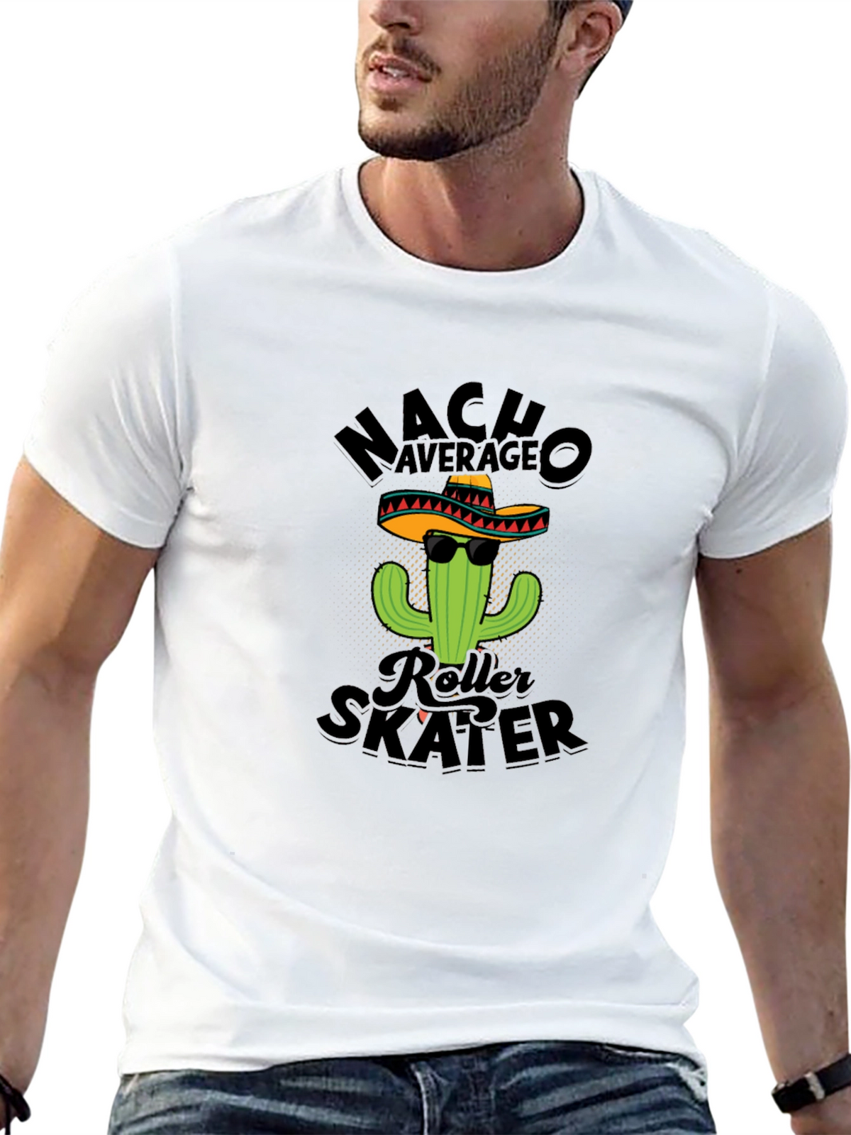 Nacho Average Roller Skater Funny T-Shirt