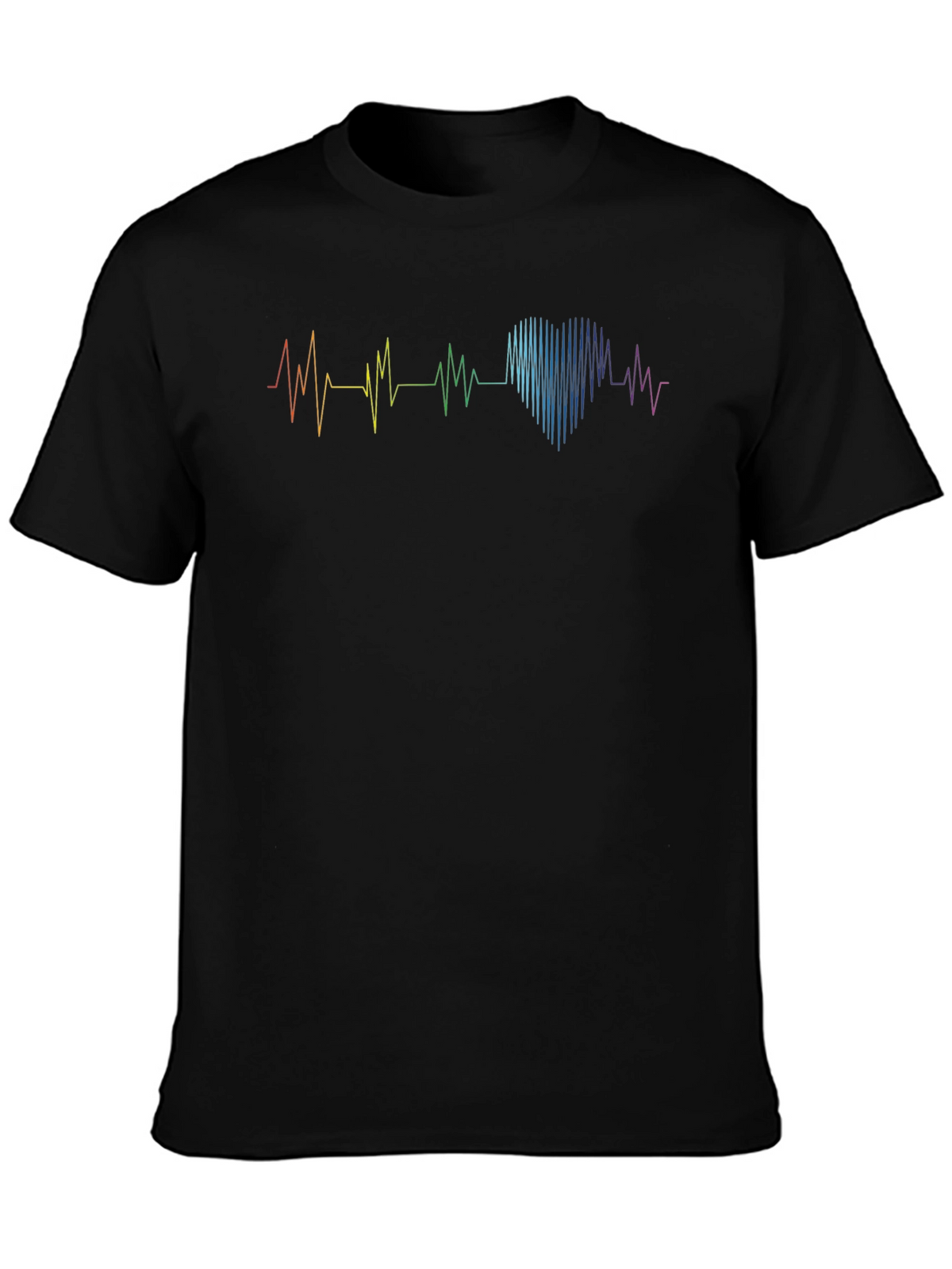 Rainbow Heartbeat Graphic Tee - Pride Love Shirt