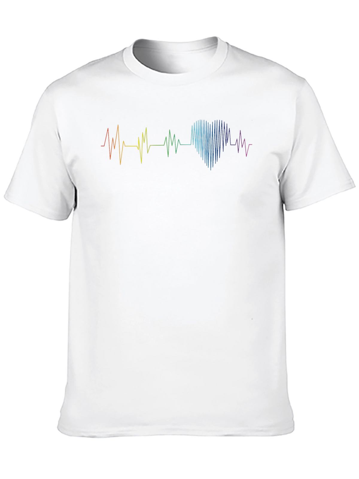Rainbow Heartbeat Graphic Tee - Pride Love Shirt