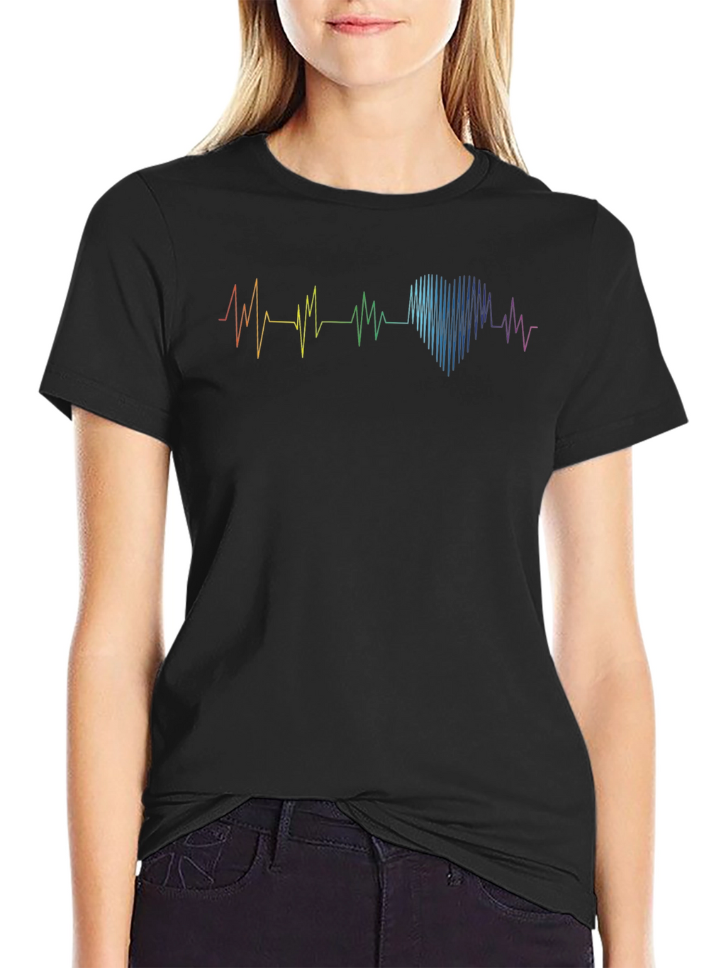 Rainbow Heartbeat Graphic Tee - Pride Love Shirt
