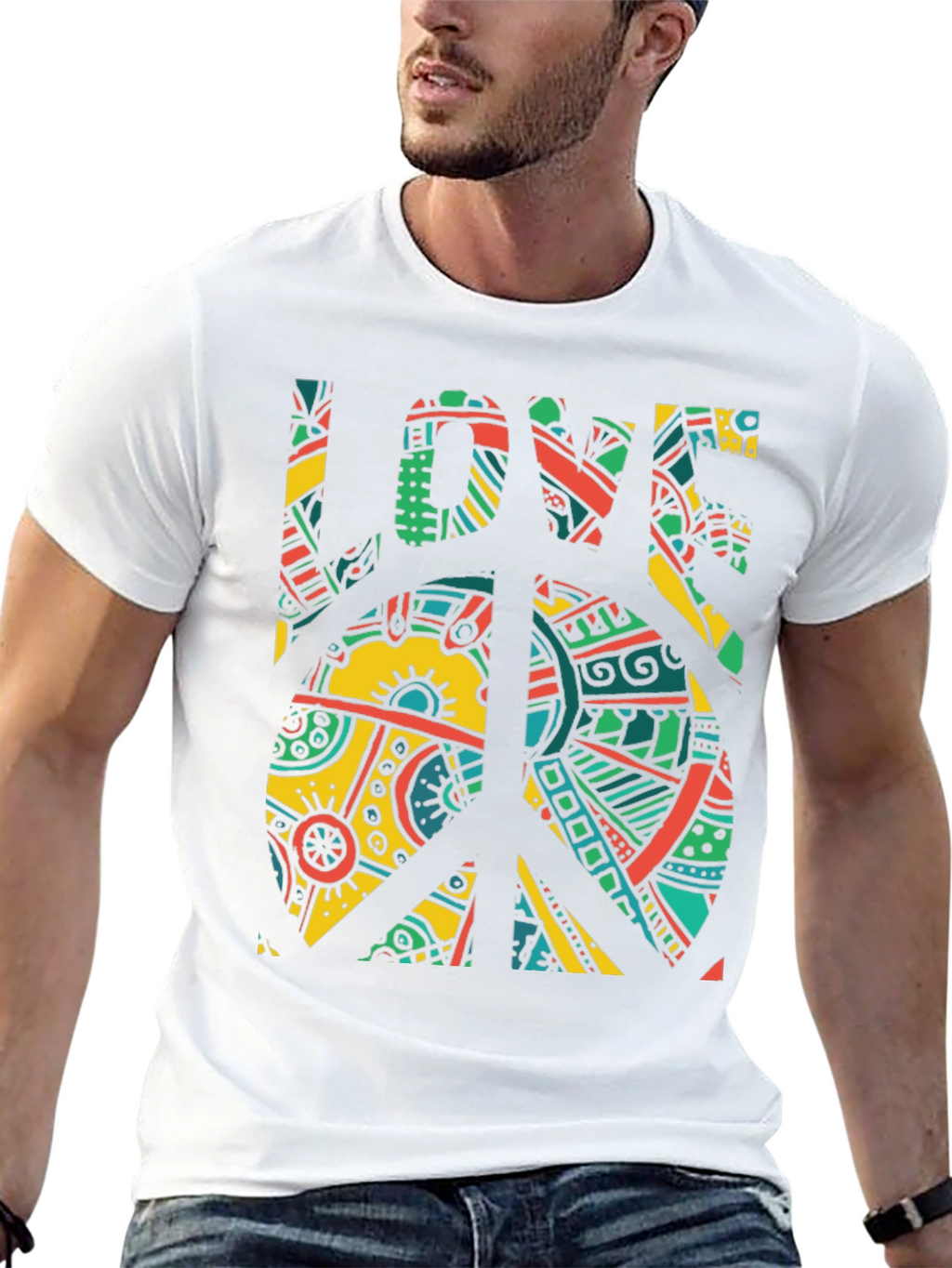 Peace & Love Graphic Tee - Retro Design