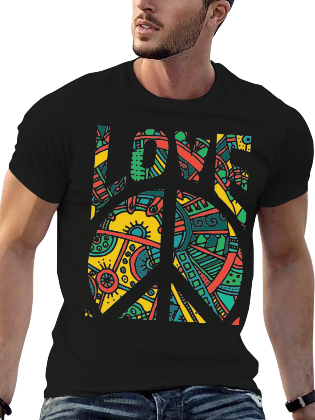 Peace & Love Graphic Tee - Retro Design