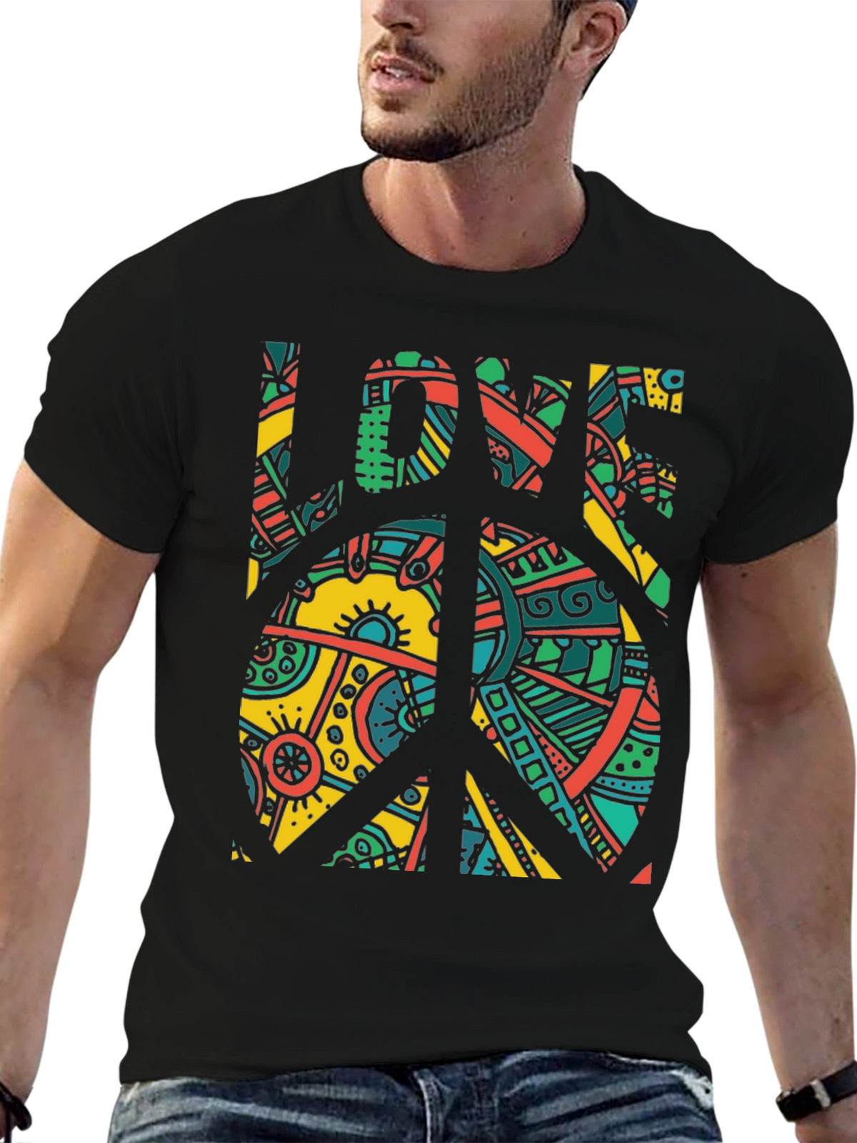 Peace & Love Graphic Tee - Retro Design
