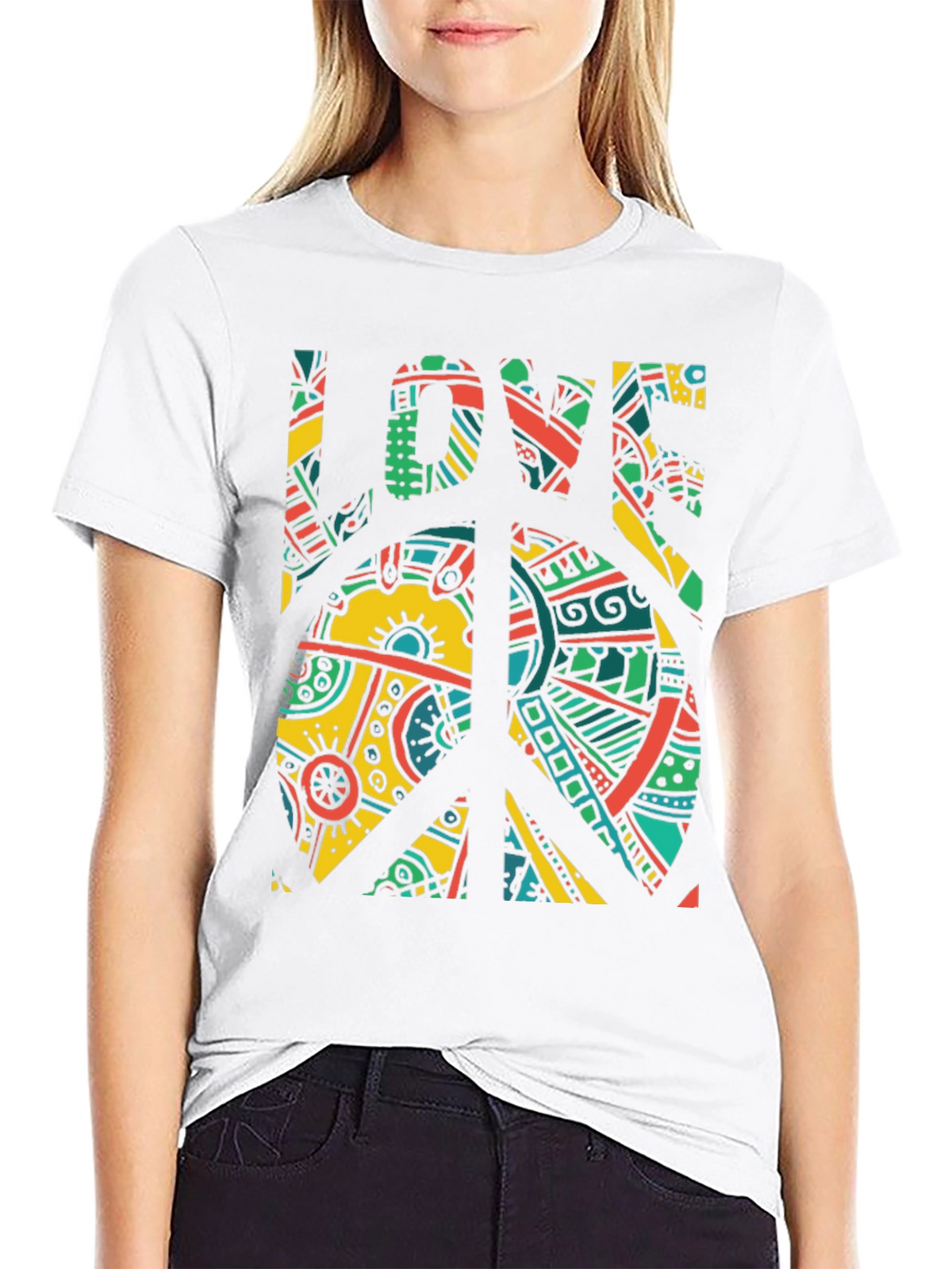 Peace & Love Graphic Tee - Retro Design