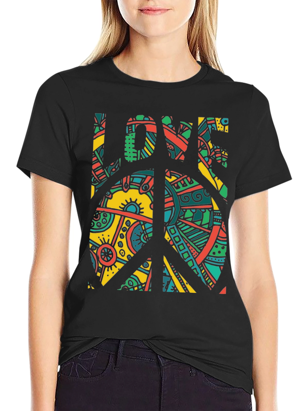 Peace & Love Graphic Tee - Retro Design