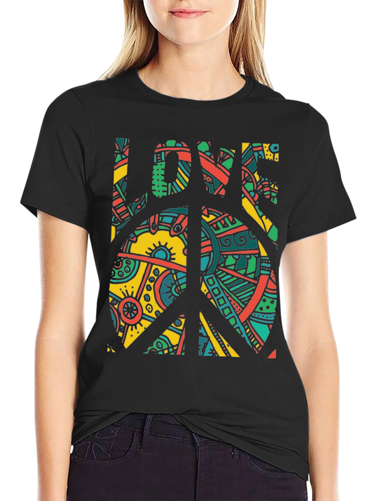 Peace & Love Graphic Tee - Retro Design