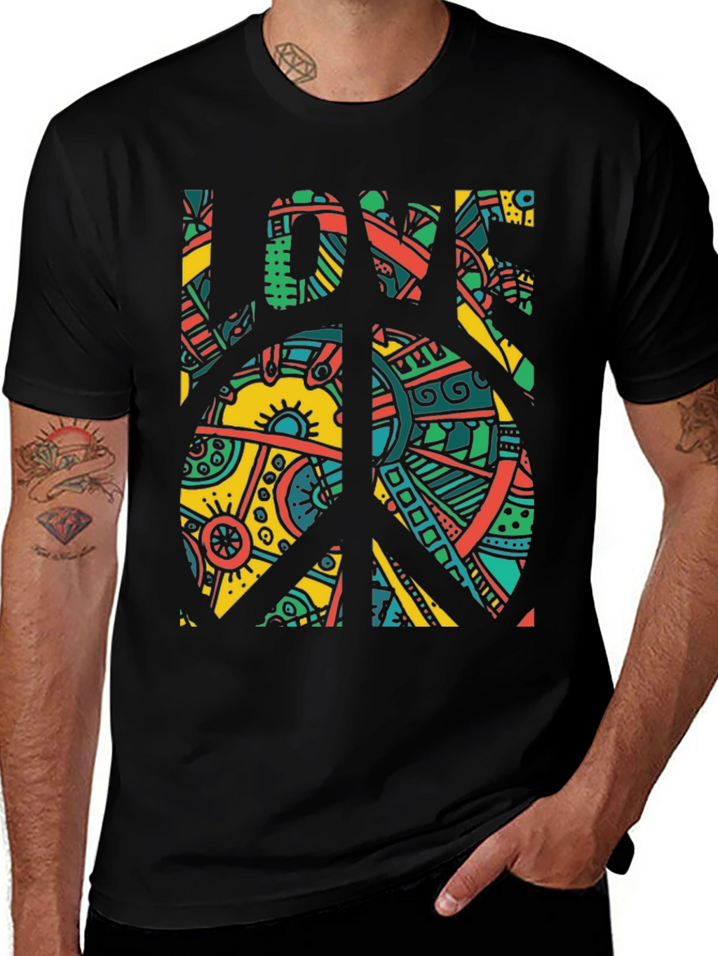 Peace & Love Graphic Tee - Retro Design
