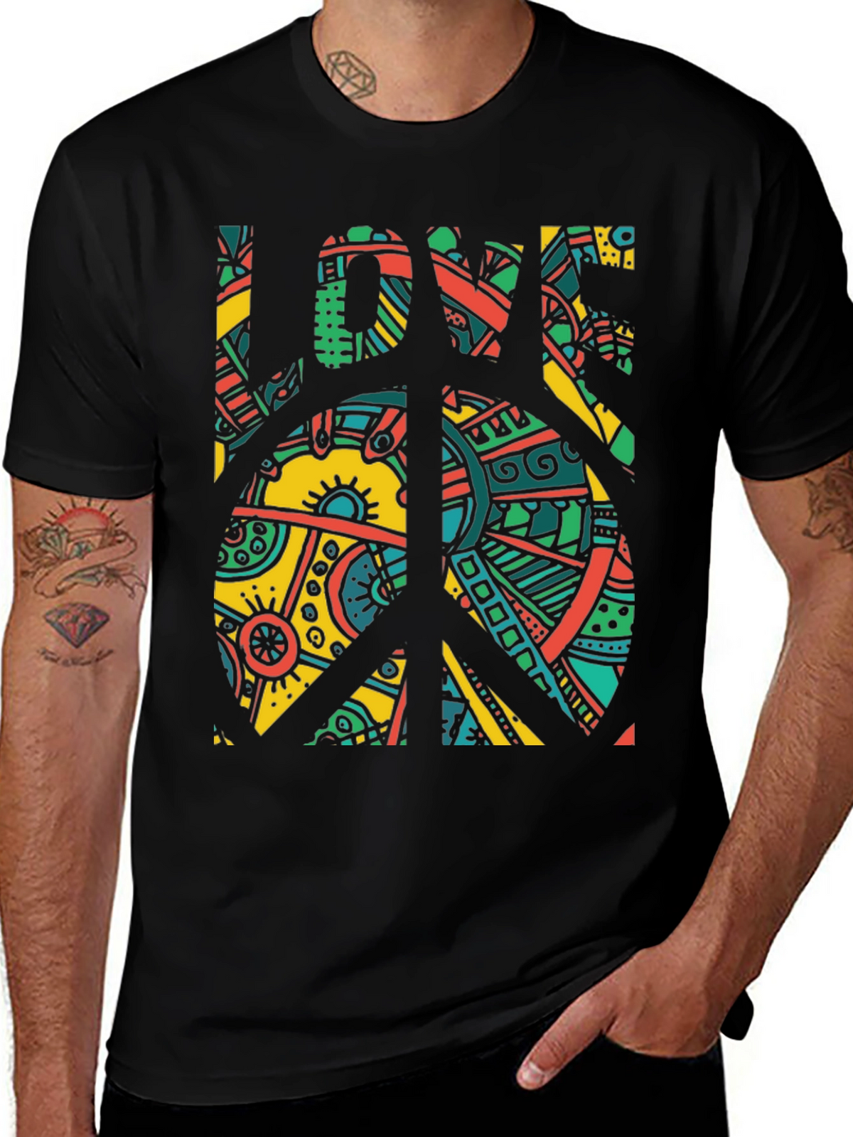 Peace & Love Graphic Tee - Retro Design