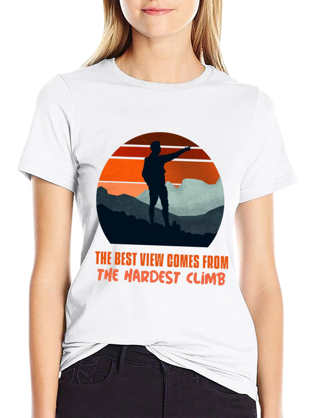 Motivational Hiker T-Shirt: Best View Hardest Climb