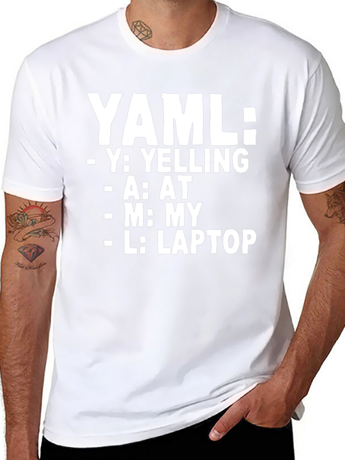 YAML Laptop T-Shirt - Coding Humor