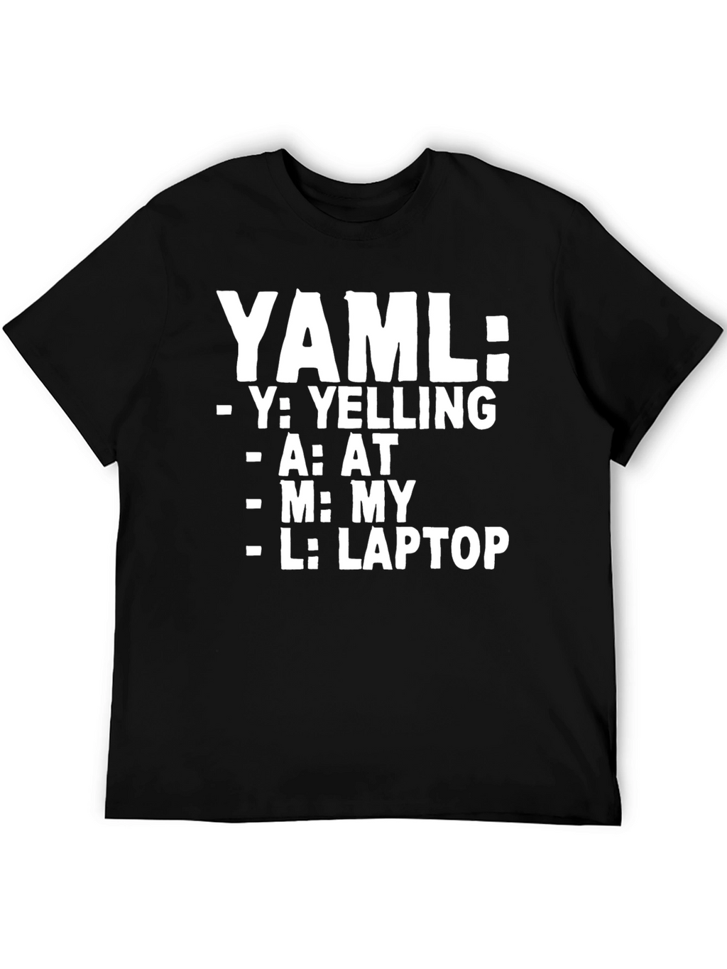 YAML Laptop T-Shirt - Coding Humor