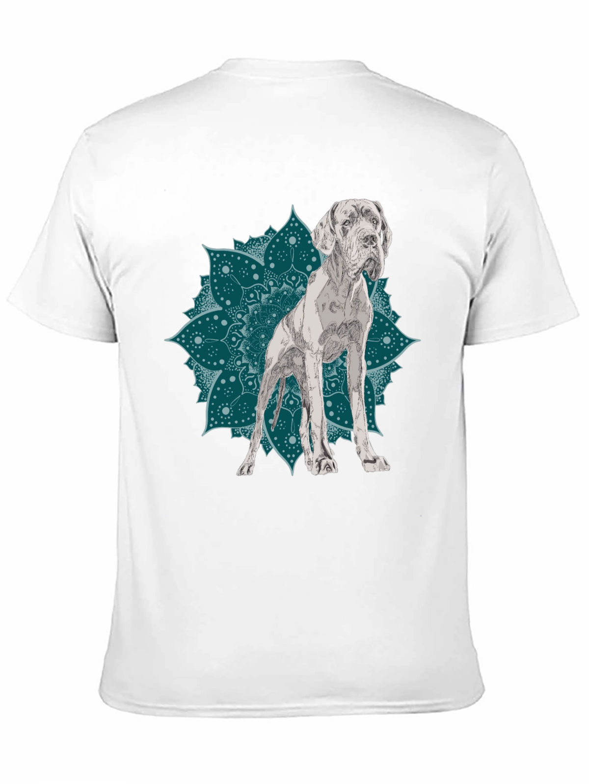 Dog Mandala Graphic Tee - Black Cotton T-Shirt
