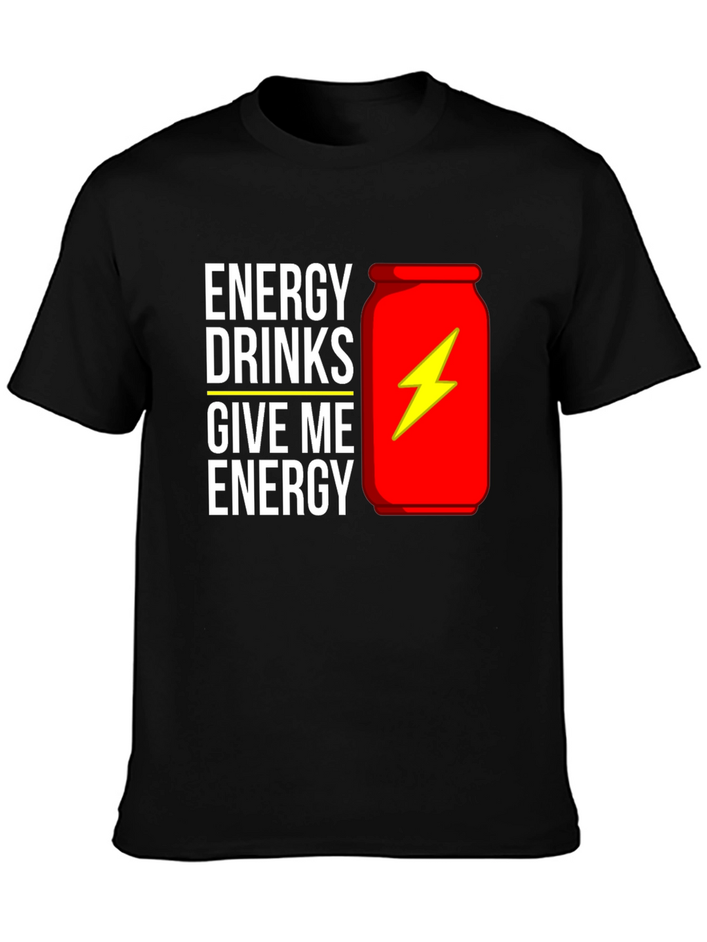 Energy Drink Graphic T-Shirt - Black Cotton Tee