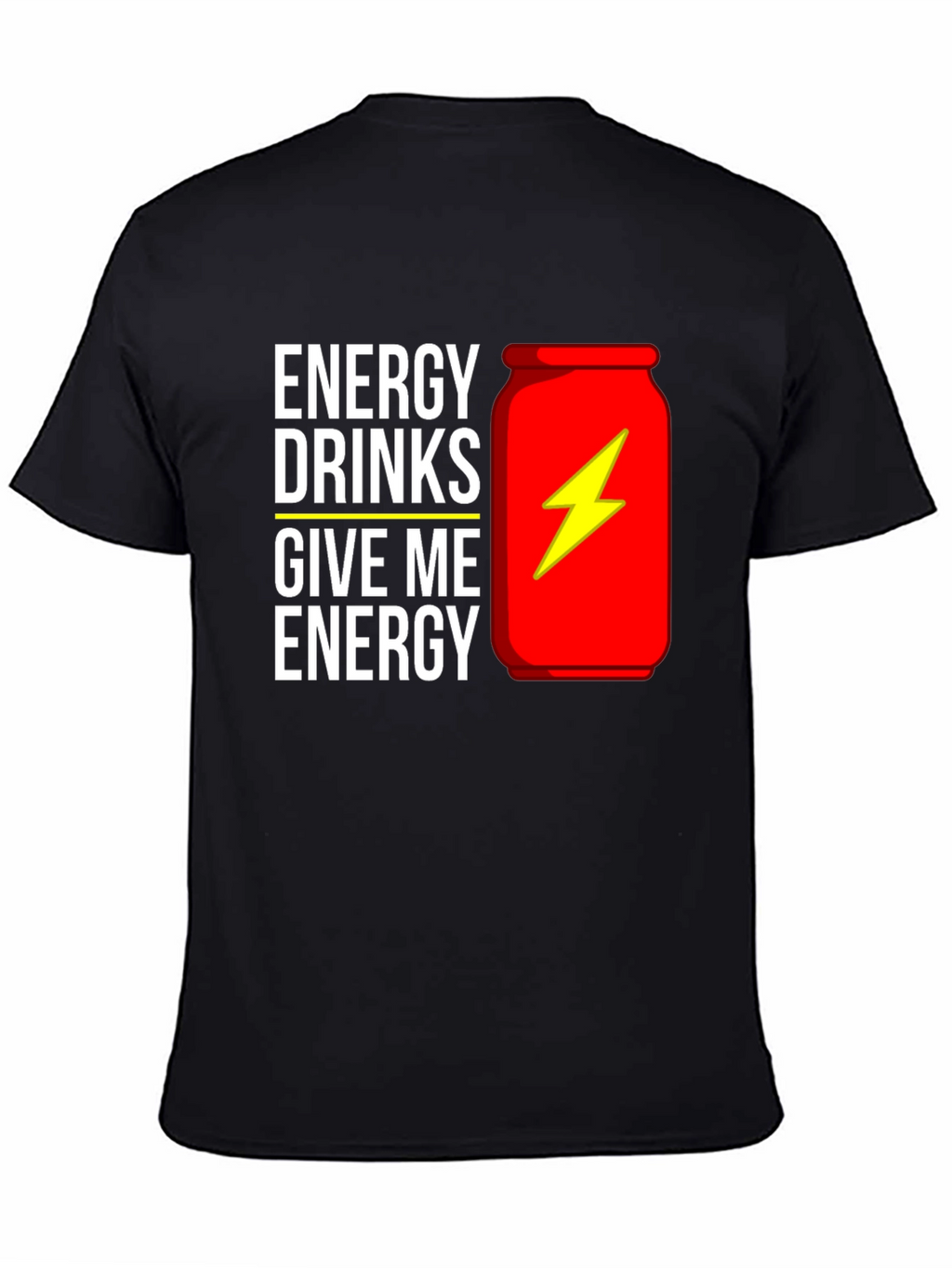Energy Drink Graphic T-Shirt - Black Cotton Tee